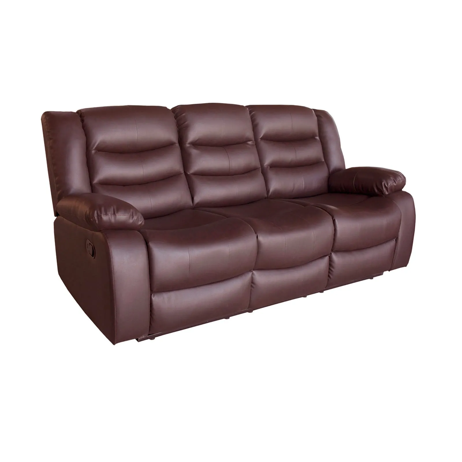 3 2 1 Seater Recliner Sofa In Faux Leather Lounge Couch in Brown