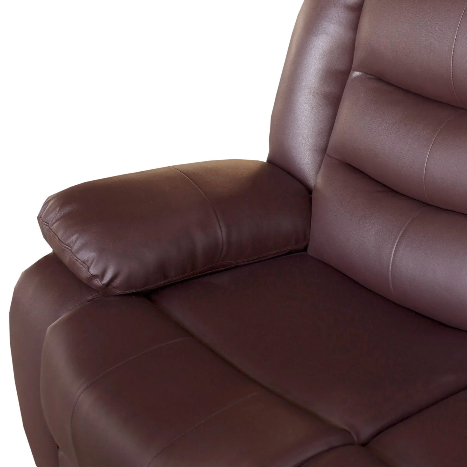 3 2 1 Seater Recliner Sofa In Faux Leather Lounge Couch in Brown