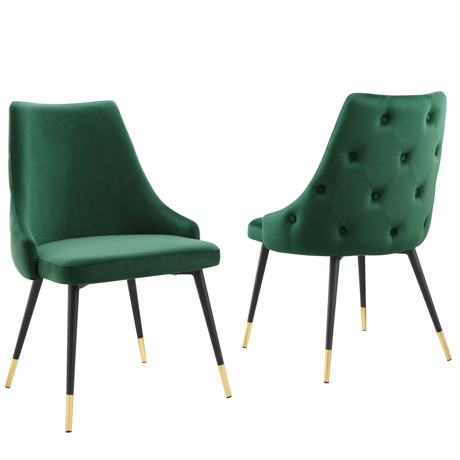 Adorn Dining Side Chair Performance Velvet Set of 2 Green EEI-5043-GRN