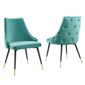 Adorn Dining Side Chair Performance Velvet Set of 2 Teal EEI-5043-TEA