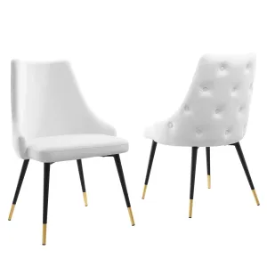 Adorn Dining Side Chair Performance Velvet Set of 2 White EEI-5043-WHI