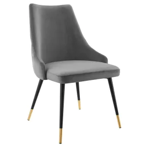 Adorn Tufted Performance Velvet Dining Side Chair Gray EEI-3907-GRY