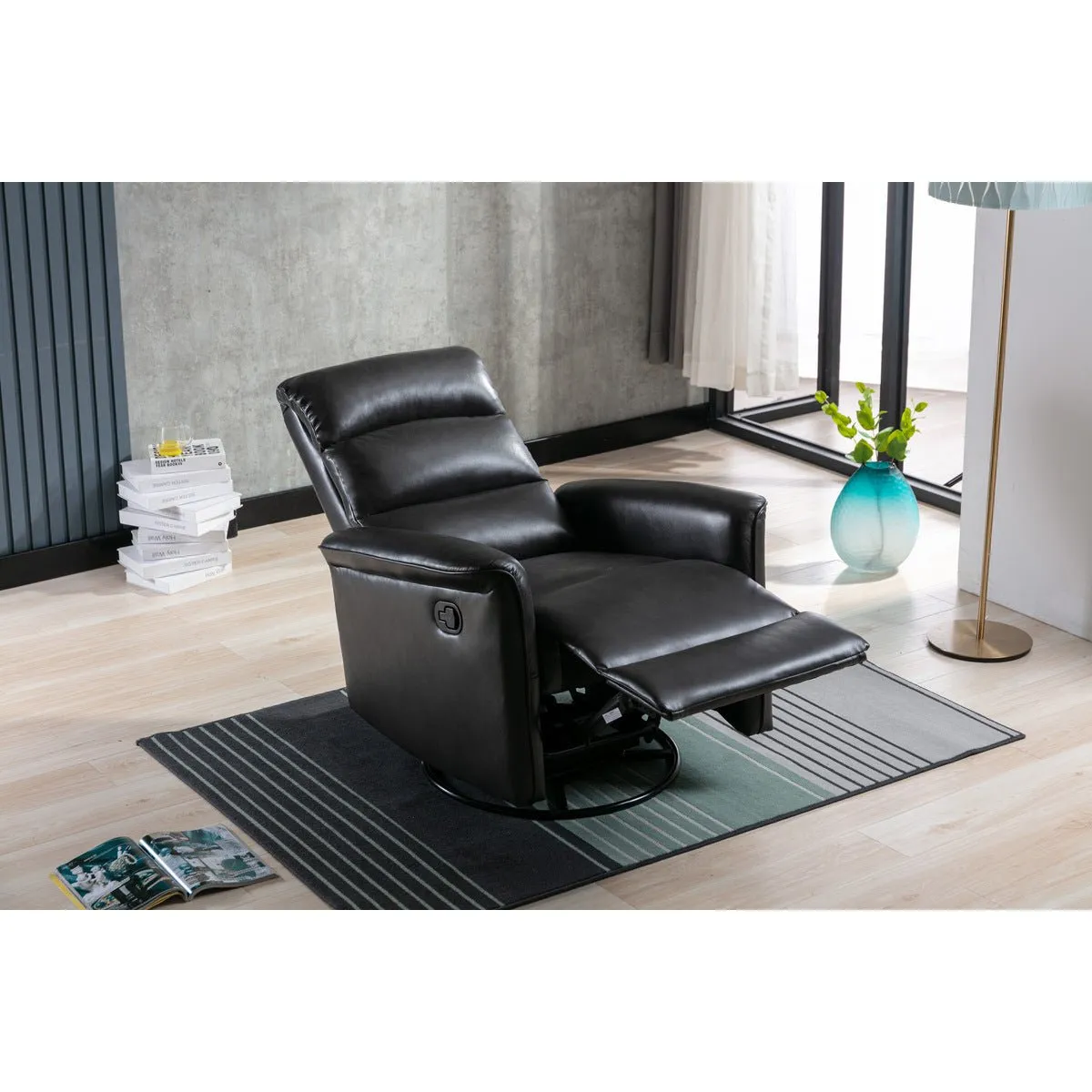 Albert Black Glider Recliner