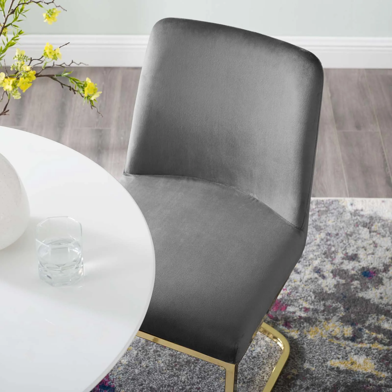 Amplify Sled Base Performance Velvet Dining Side Chair