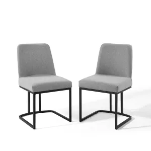 Amplify Sled Base Upholstered Fabric Dining Chairs - Set of 2