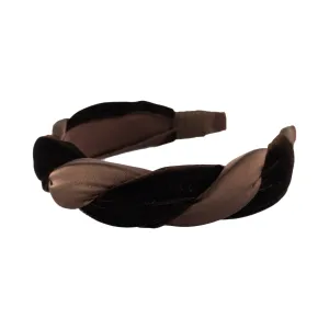 Anna Fashion Headband, Twist, Smooth Velvet Satin 1.5" Wide