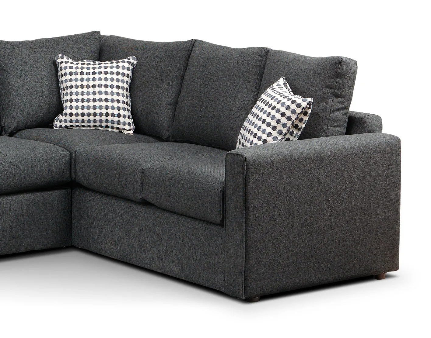 Athina 2-Piece Sectional with Left-Facing Queen Sofa Bed - Charcoal