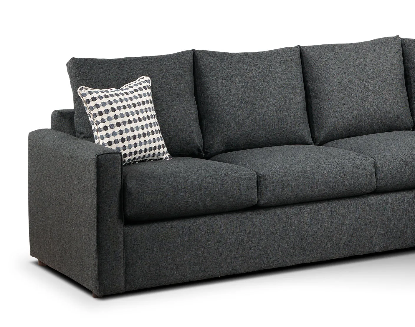 Athina 2-Piece Sectional with Left-Facing Queen Sofa Bed - Charcoal