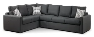 Athina  2-Piece Sectional with Right-Facing Queen Sofa Bed - Charcoal