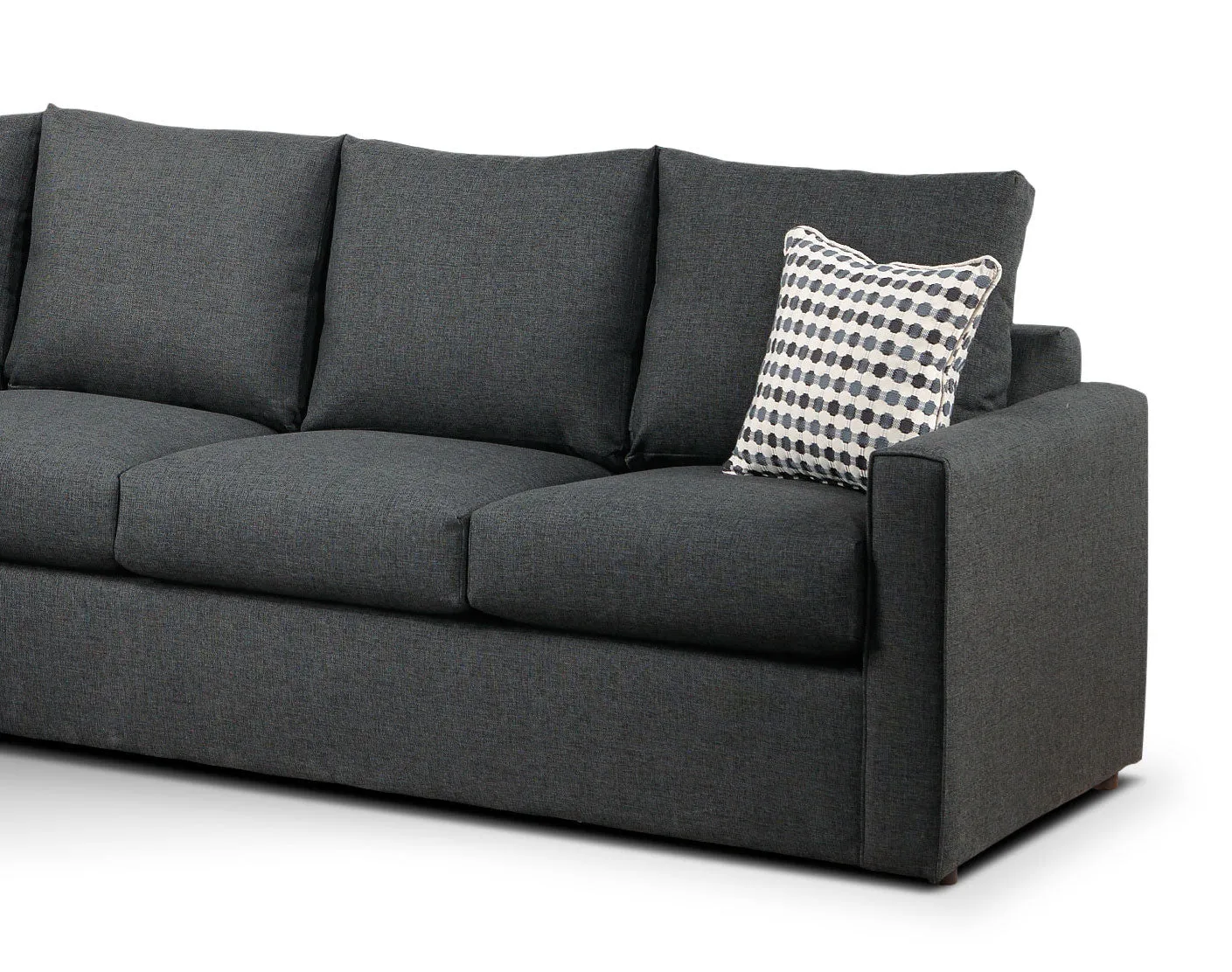 Athina  2-Piece Sectional with Right-Facing Queen Sofa Bed - Charcoal