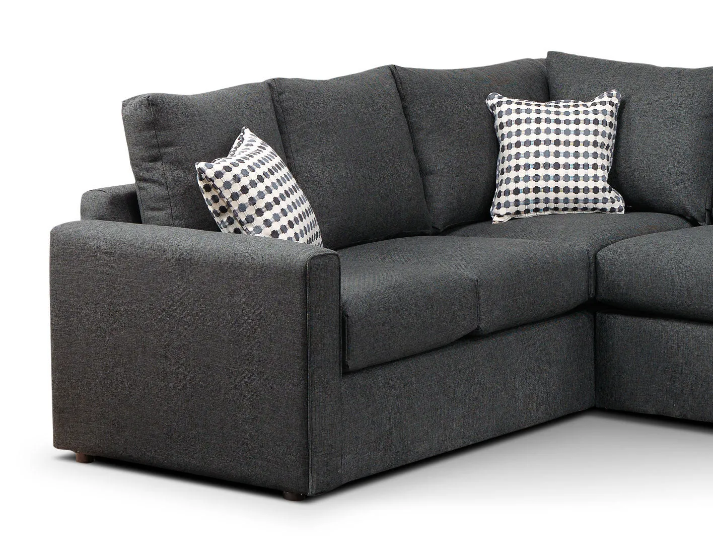 Athina  2-Piece Sectional with Right-Facing Queen Sofa Bed - Charcoal