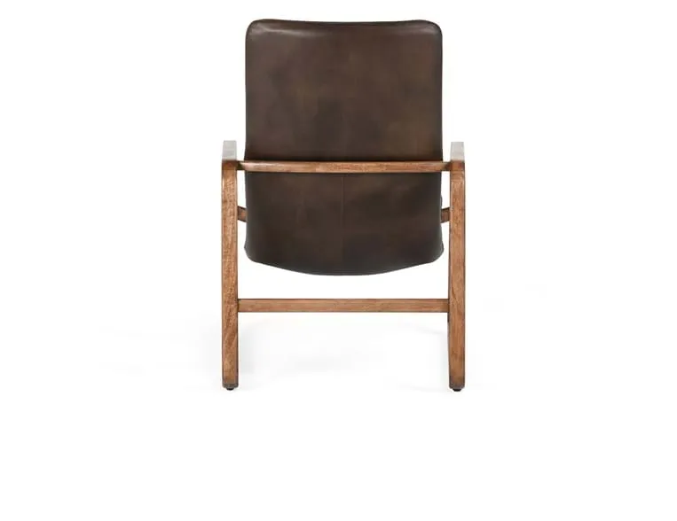 Atticus Truffle Brown Leather Accent Chair