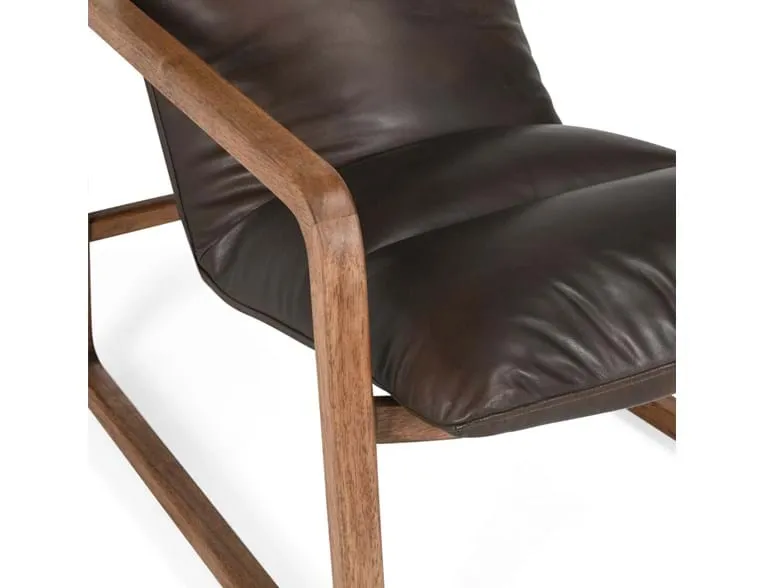 Atticus Truffle Brown Leather Accent Chair