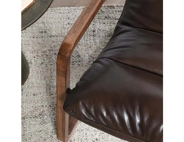 Atticus Truffle Brown Leather Accent Chair