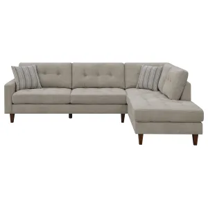 Barton Upholstered Tufted Sectional Toast and Brown