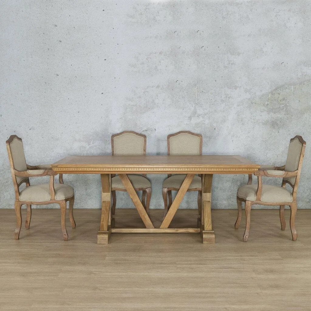 Berkeley Fluted Wood Top & Duke 6 Seater Dining Set