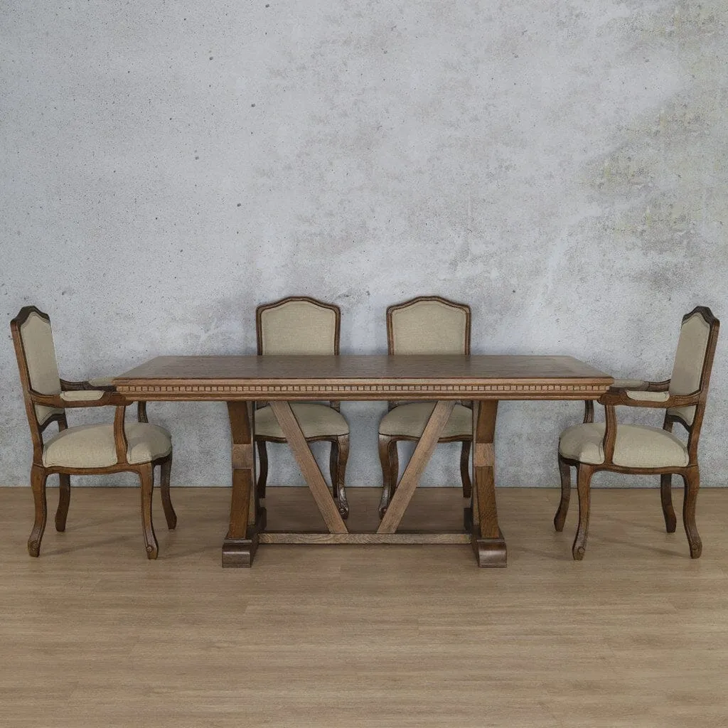 Berkeley Fluted Wood Top & Duke 6 Seater Dining Set