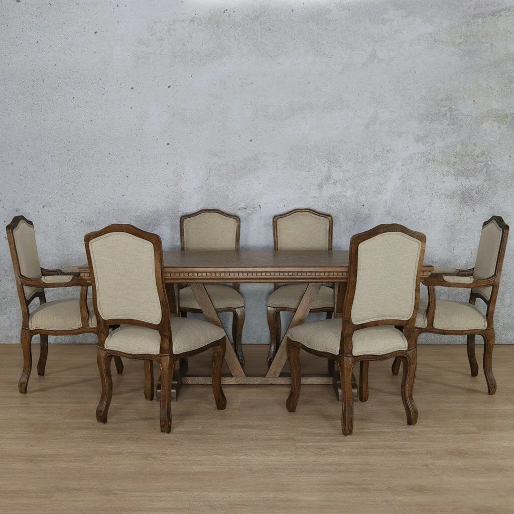 Berkeley Fluted Wood Top & Duke 6 Seater Dining Set