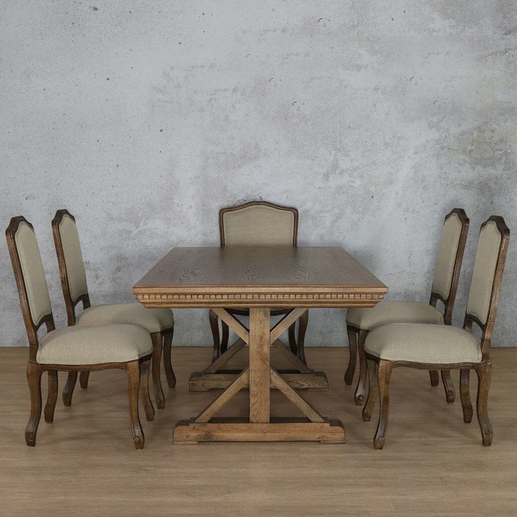 Berkeley Fluted Wood Top & Duke 6 Seater Dining Set