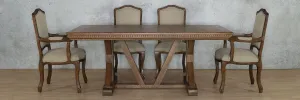 Berkeley Fluted Wood Top & Duke 6 Seater Dining Set