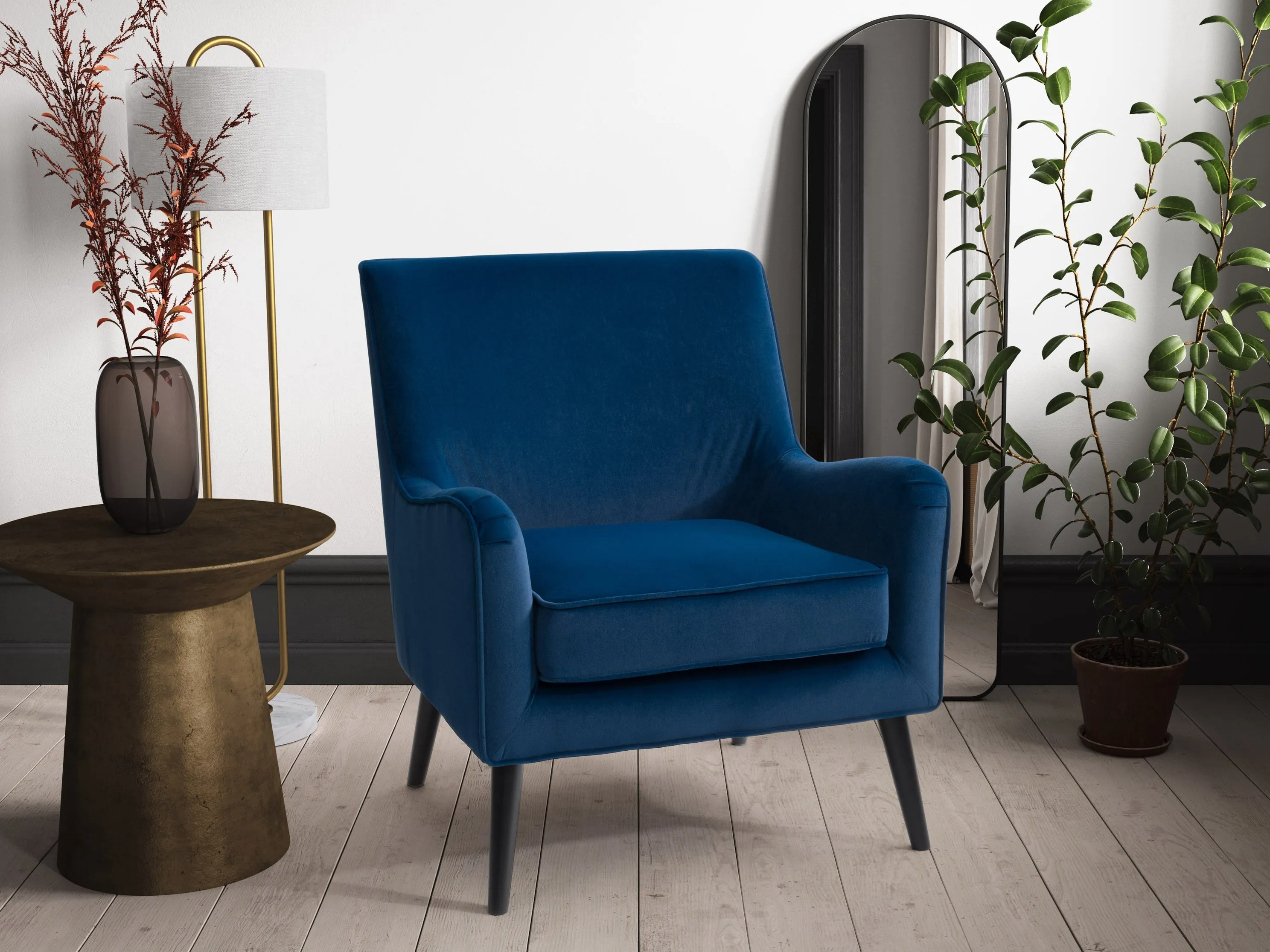 Blue Velvet Accent Chair