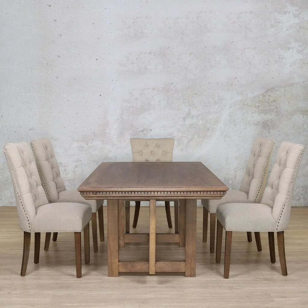 Bolton Fluted Wood Top & Duchess 6 Seater Dining Set