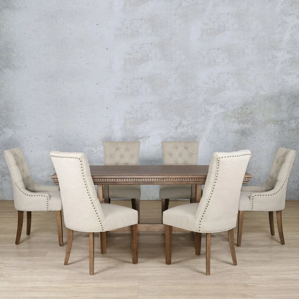 Bolton Fluted Wood Top & Duchess 6 Seater Dining Set