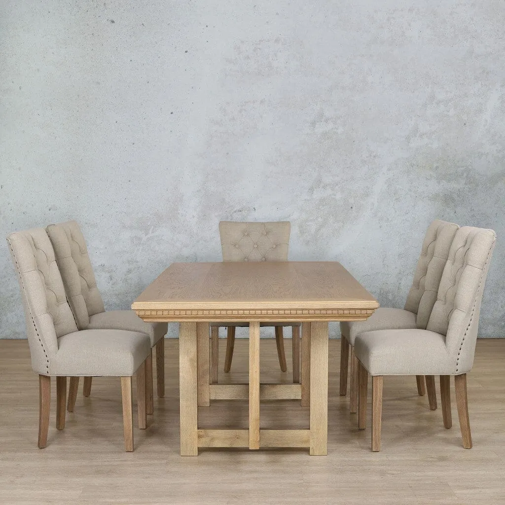 Bolton Fluted Wood Top & Duchess 6 Seater Dining Set