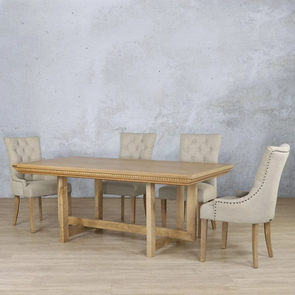 Bolton Fluted Wood Top & Duchess 6 Seater Dining Set