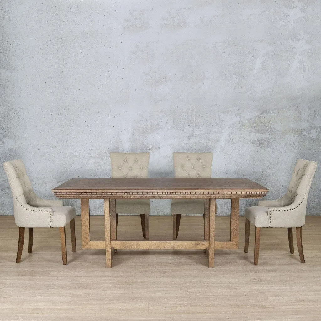 Bolton Fluted Wood Top & Duchess 6 Seater Dining Set