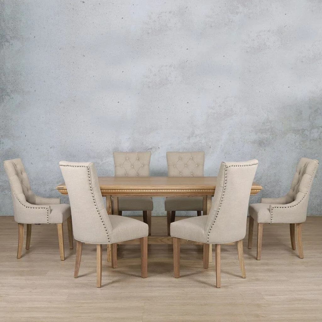 Bolton Fluted Wood Top & Duchess 6 Seater Dining Set