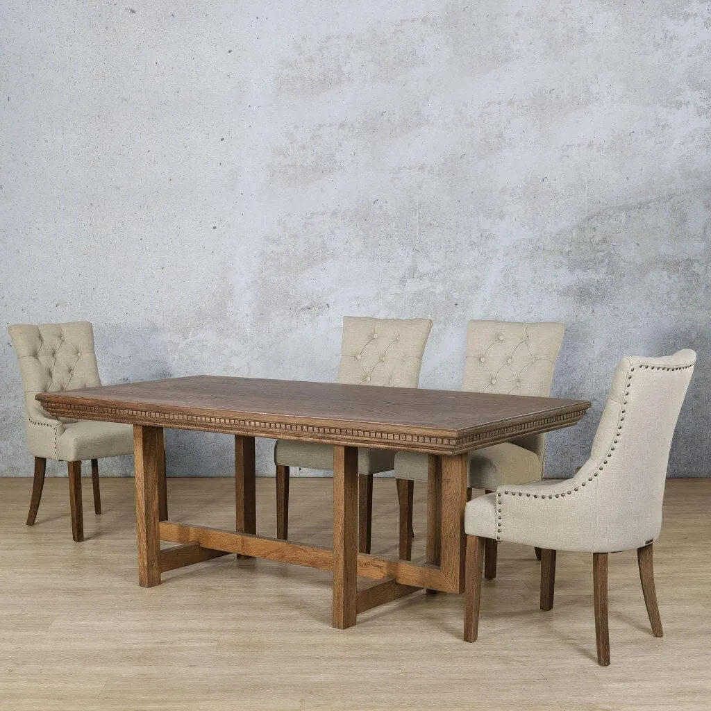 Bolton Fluted Wood Top & Duchess 6 Seater Dining Set