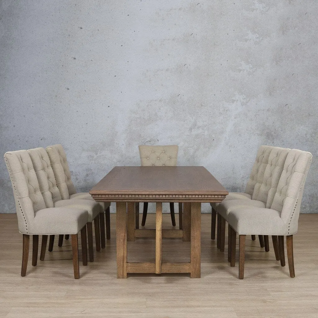 Bolton Fluted Wood Top & Duchess 8 Seater Dining Set