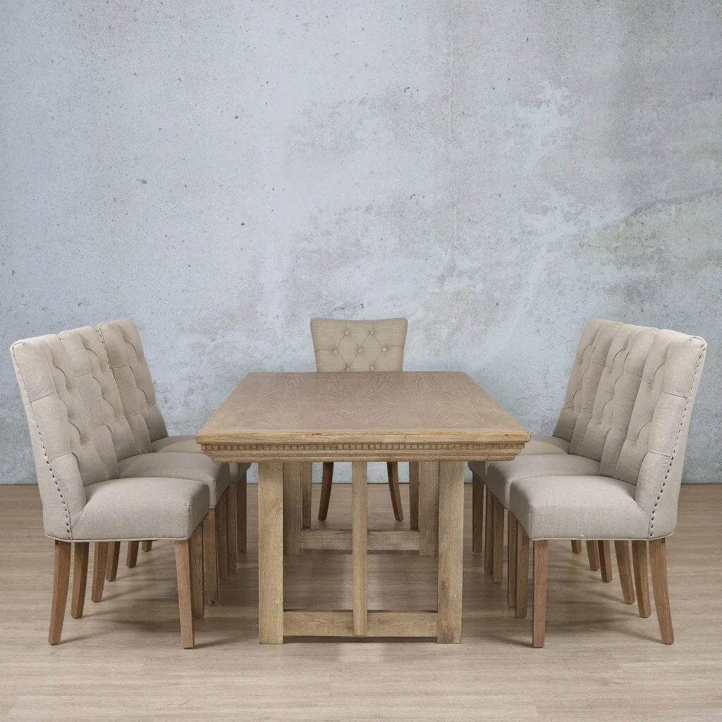 Bolton Fluted Wood Top & Duchess 8 Seater Dining Set