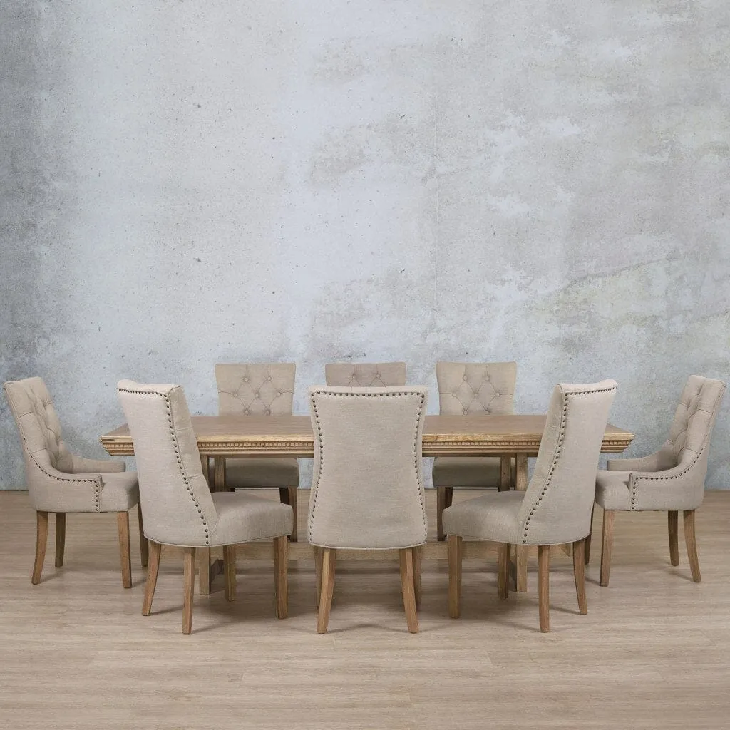 Bolton Fluted Wood Top & Duchess 8 Seater Dining Set