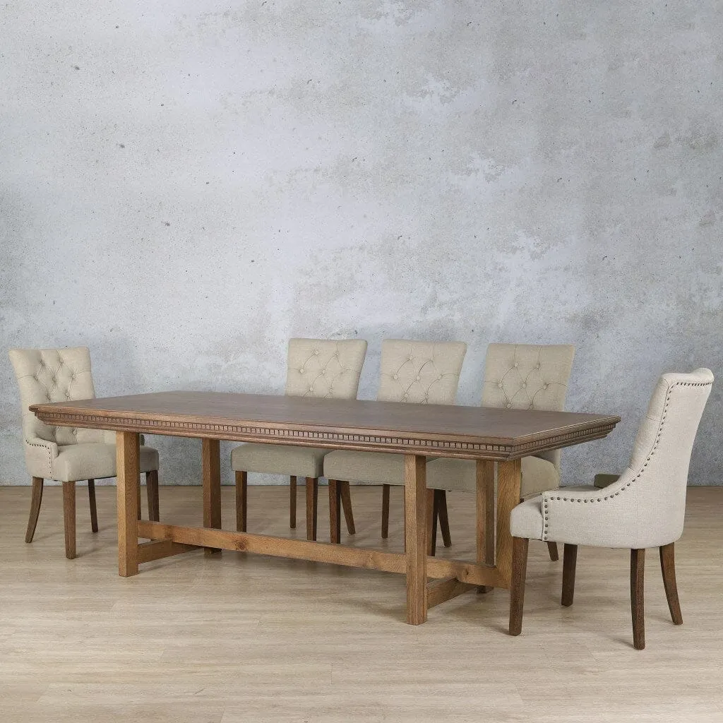 Bolton Fluted Wood Top & Duchess 8 Seater Dining Set