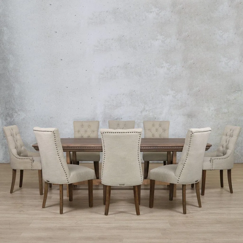 Bolton Fluted Wood Top & Duchess 8 Seater Dining Set