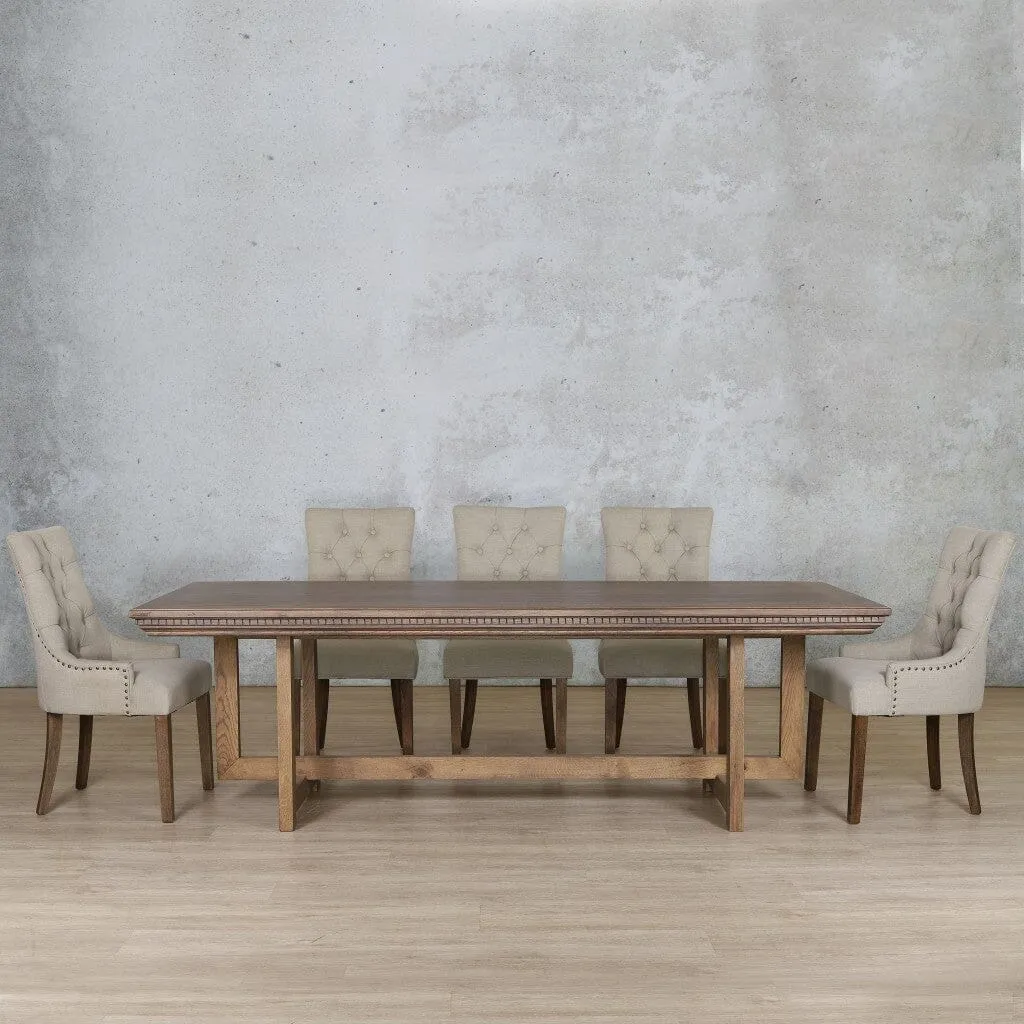 Bolton Fluted Wood Top & Duchess 8 Seater Dining Set