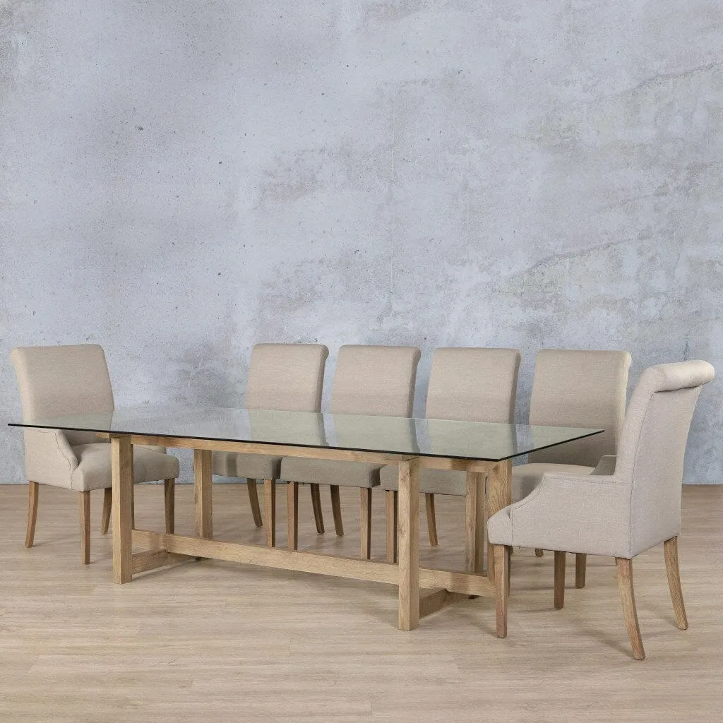 Bolton Glass Top & Baron 10 Seater Dining Set