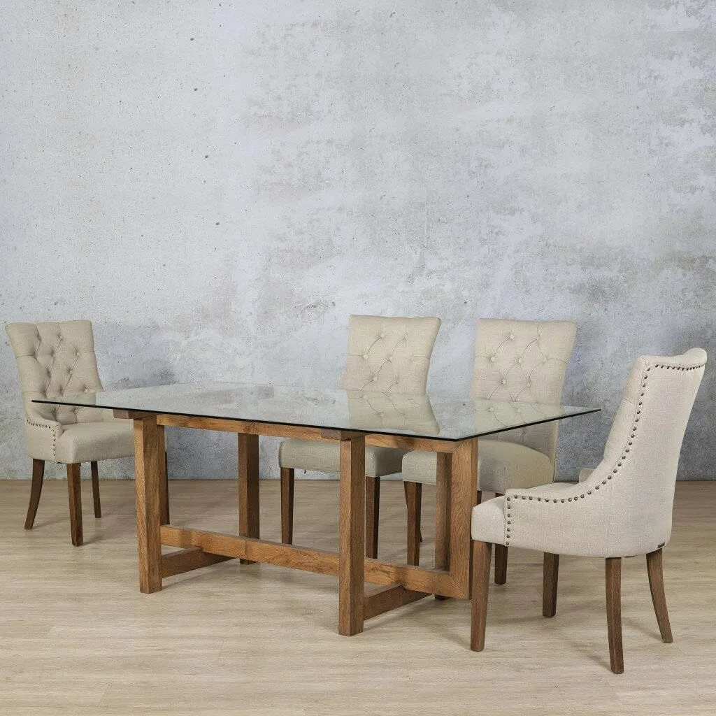 Bolton Glass Top & Duchess 6 Seater Dining Set