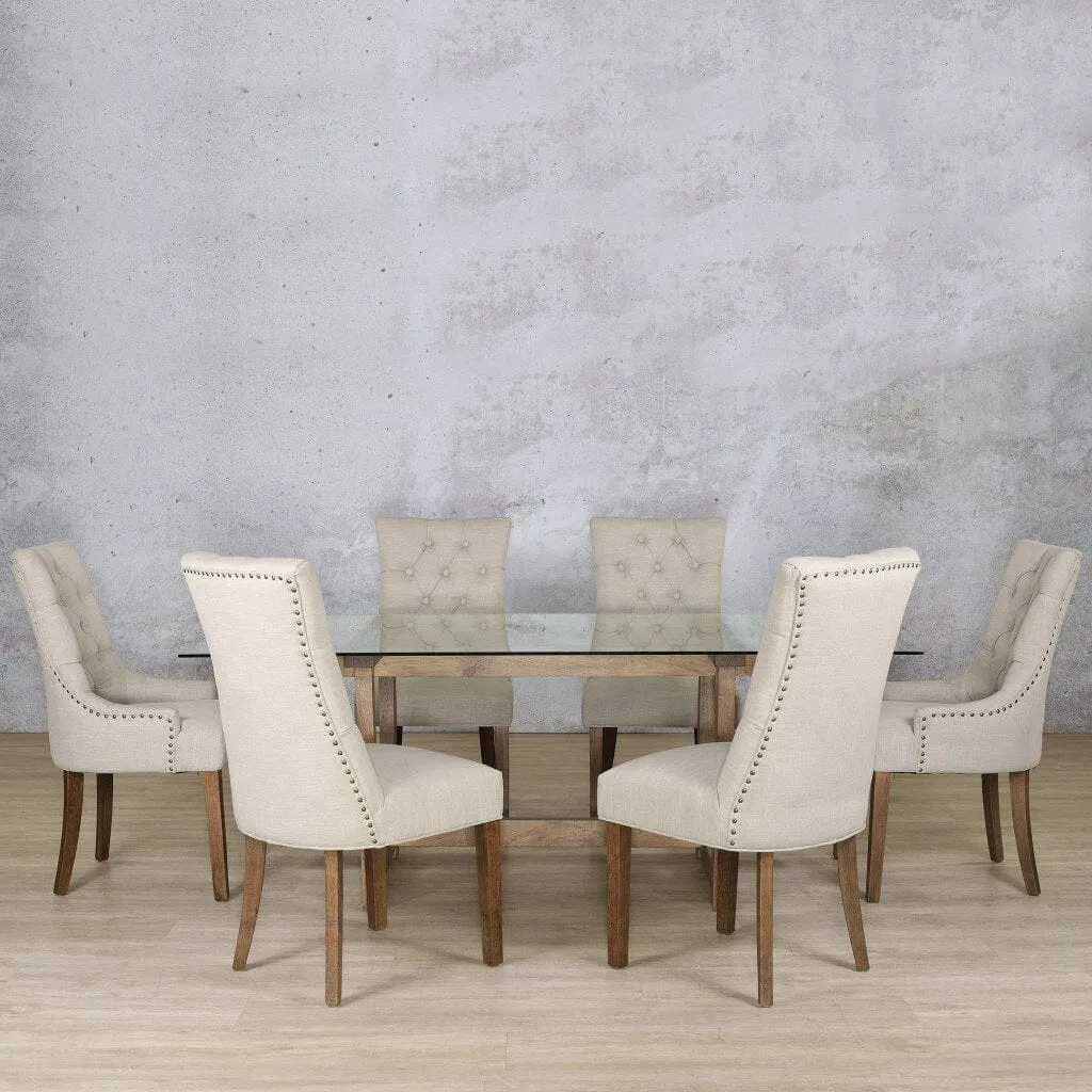 Bolton Glass Top & Duchess 6 Seater Dining Set