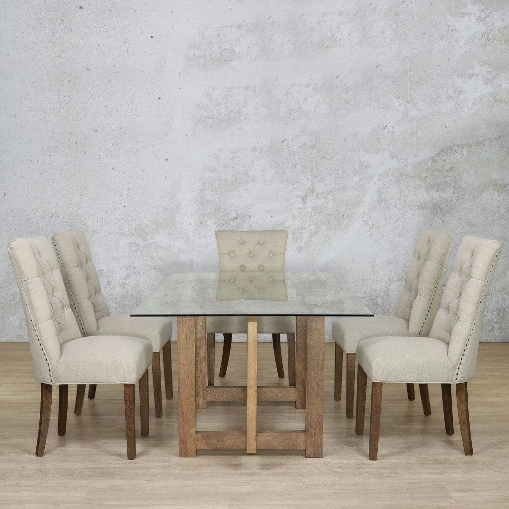 Bolton Glass Top & Duchess 6 Seater Dining Set