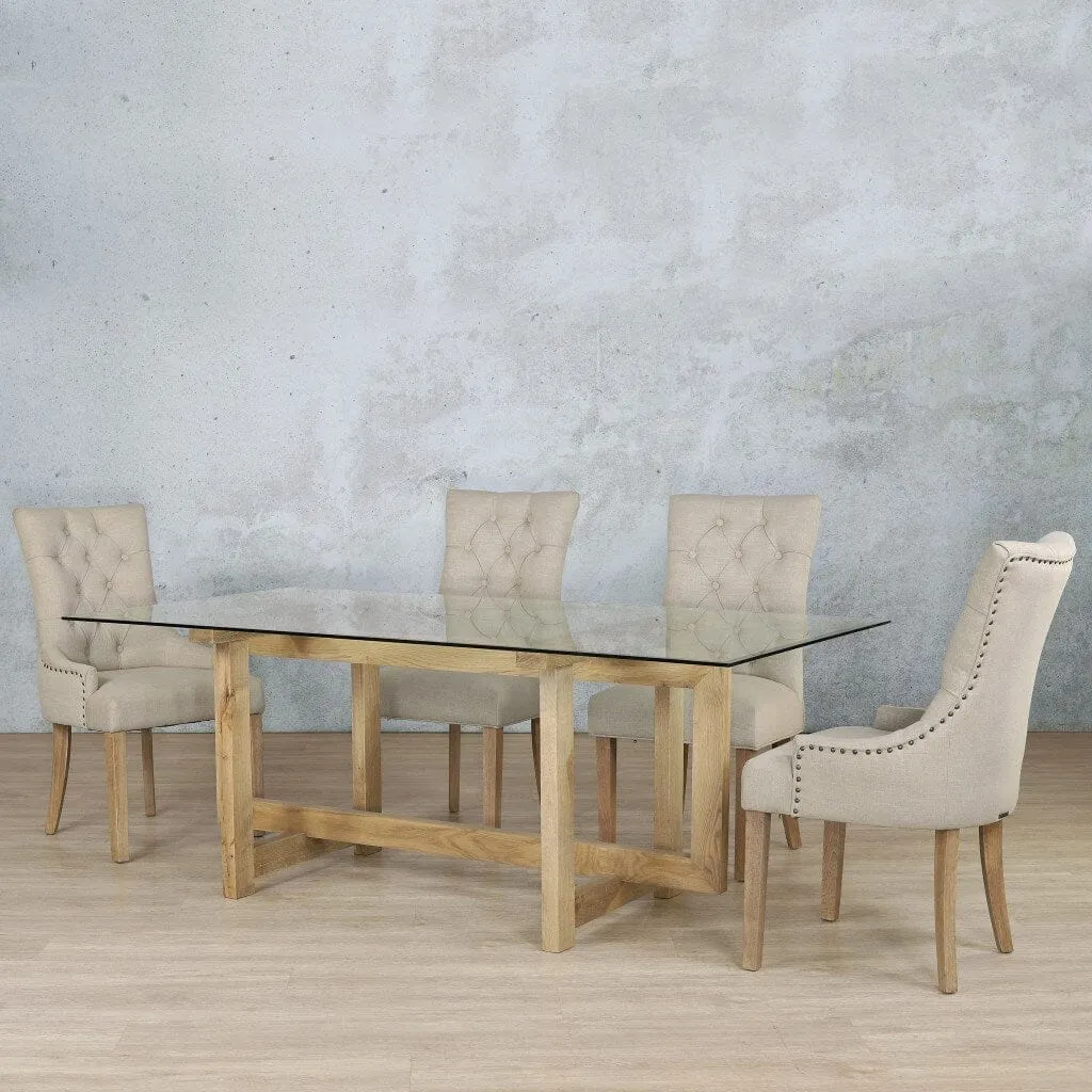 Bolton Glass Top & Duchess 6 Seater Dining Set