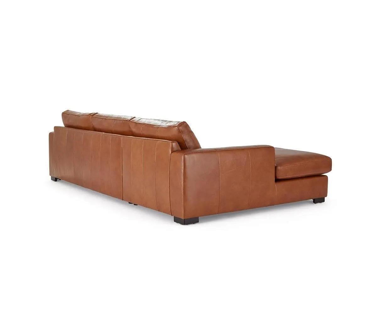 Braxten Leather Left Chaise Sectional