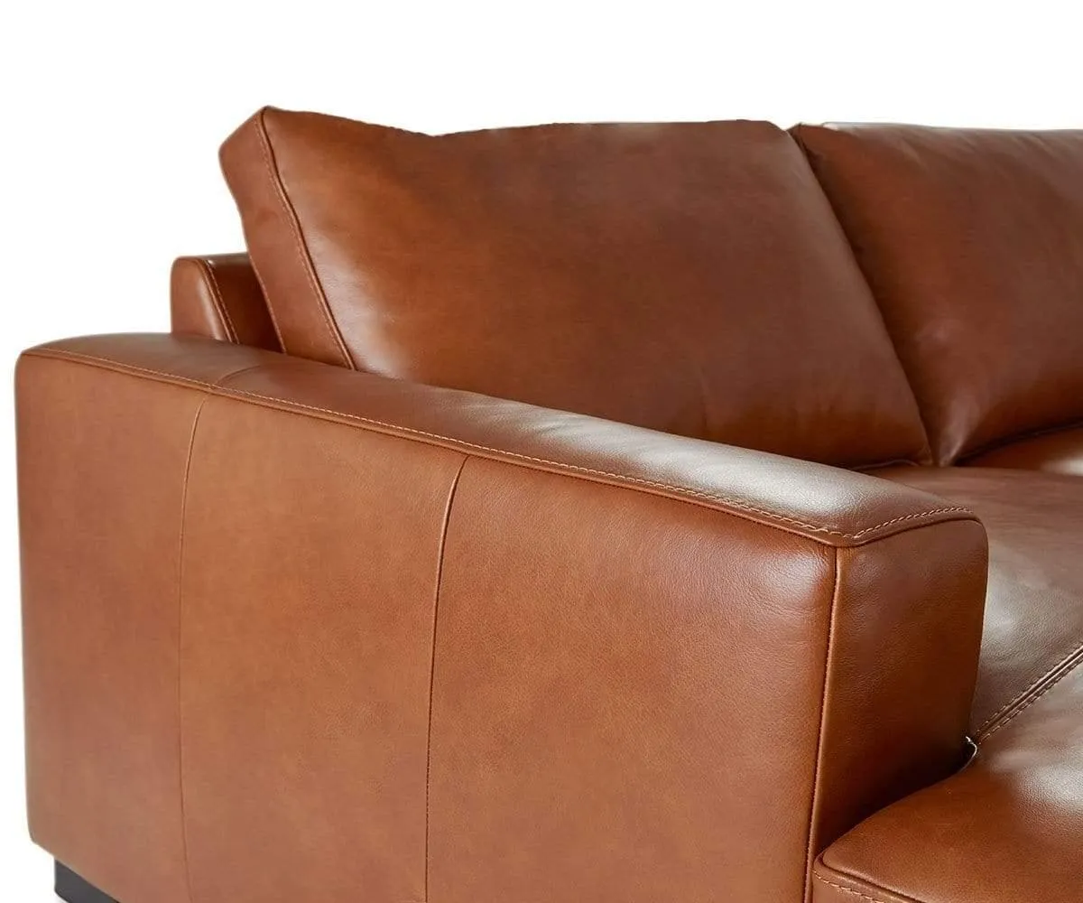 Braxten Leather Left Chaise Sectional