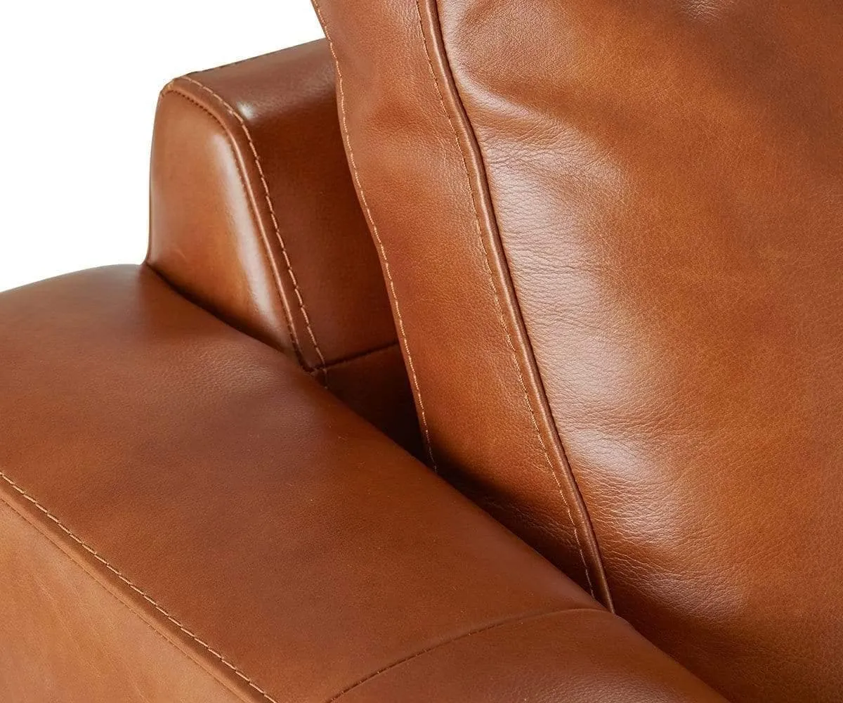 Braxten Leather Left Chaise Sectional