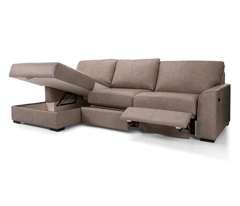 Brooklyn 2 Piece Power Reclining Sectional - Leather - Custom