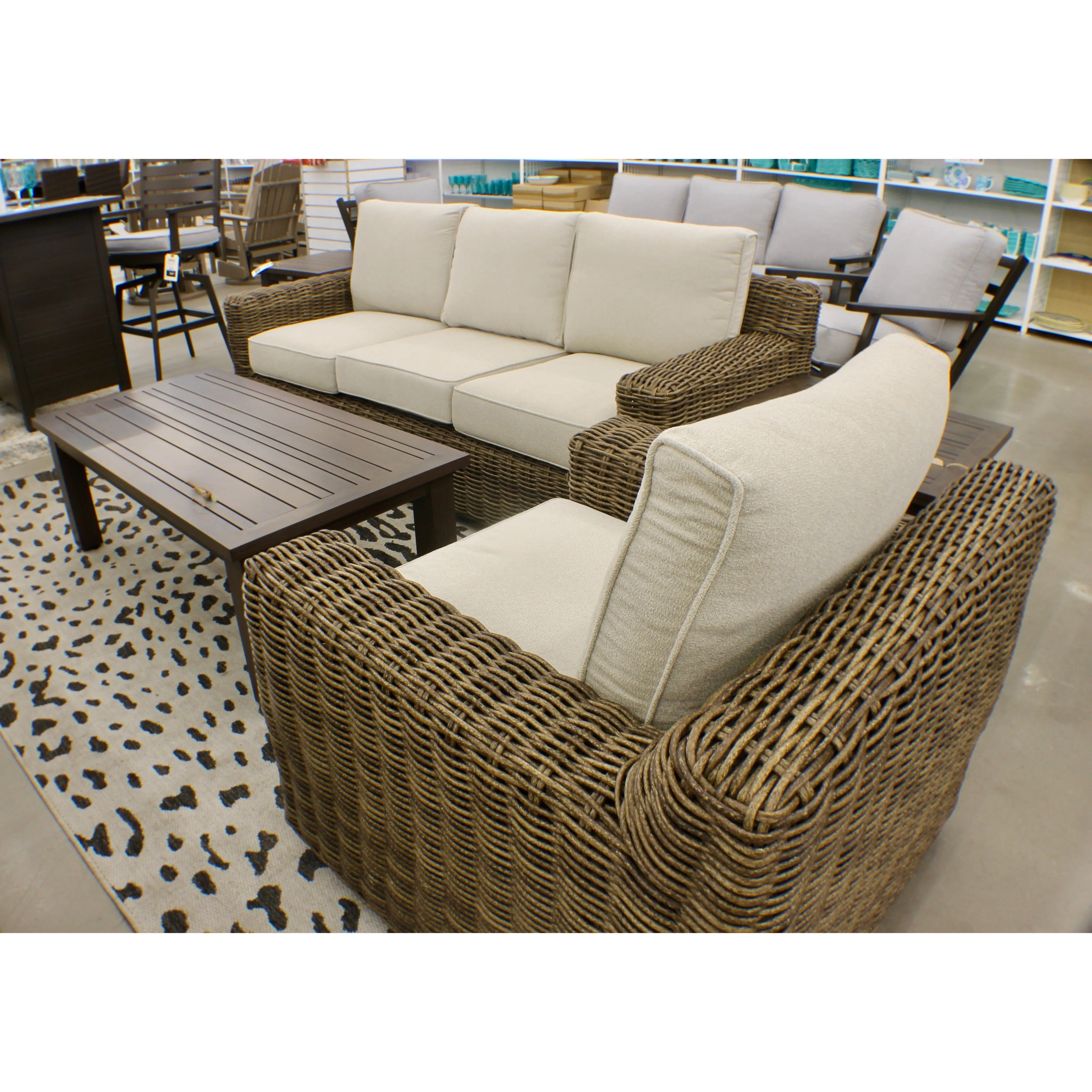 Carmel Brown 87" Outdoor Sofa with LUX Heavy Weave