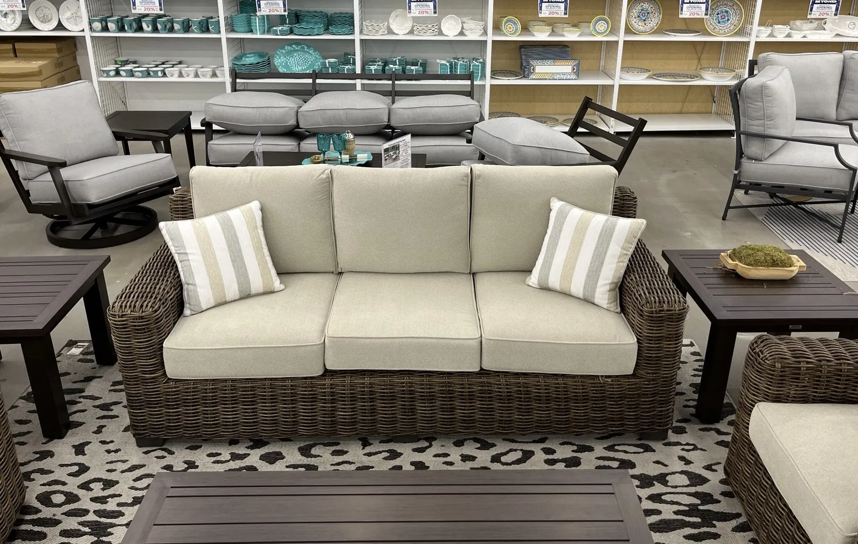 Carmel Brown 87" Outdoor Sofa with LUX Heavy Weave