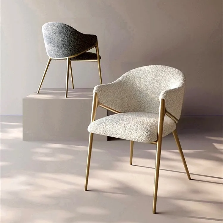 Carrie Curved and Bouclé Dining Chair